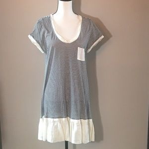 Zara Blue & White Striped Dress Size L
